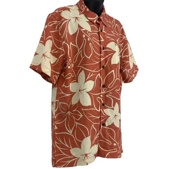 Quiksilver Waterman Collection Men Size Medium M Floral Hawaiian Shirt Short EUC - Picture 3 of 10